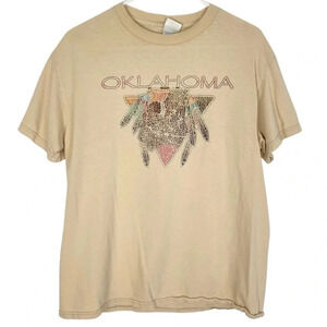 Vintage 90s Oklahoma Tshirt Womens Medium Tee Crewneck Short Sleeves Buffalo
